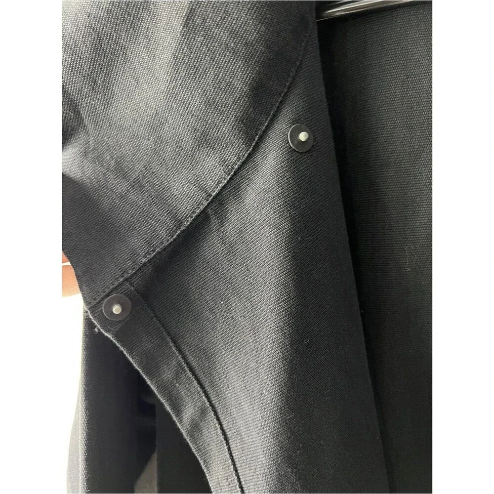Beyond Threads M Black Cotton Utility Jacket Minimalist Artsy Lagenlook Peru